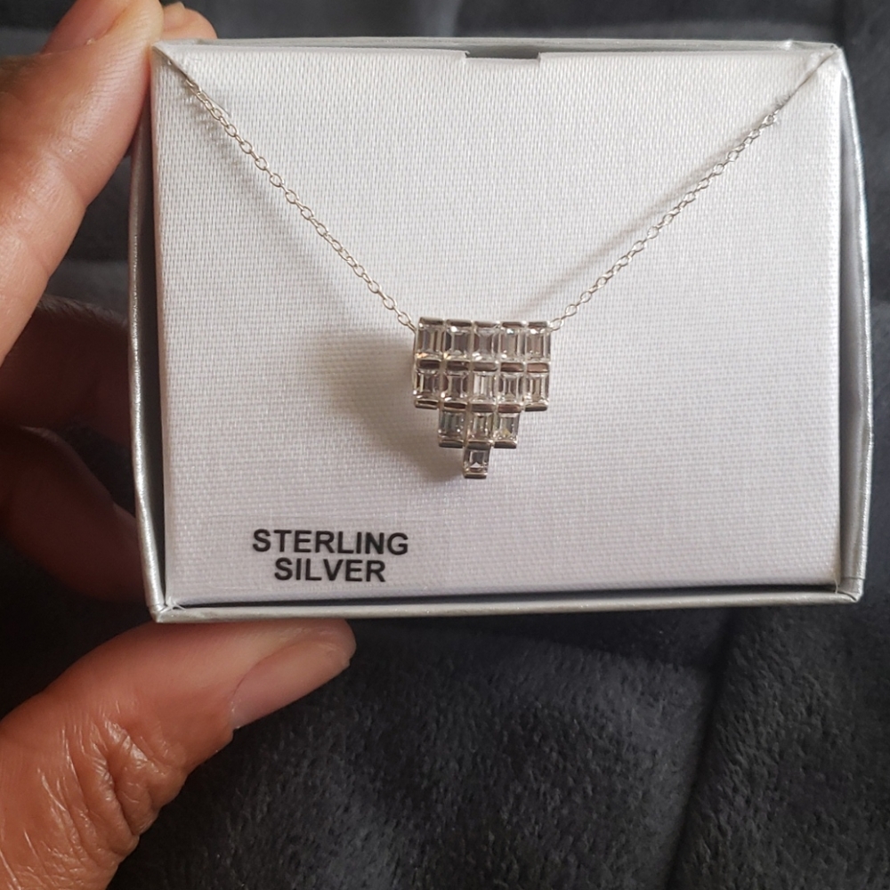 Sterling silver cubic zirconia necklace